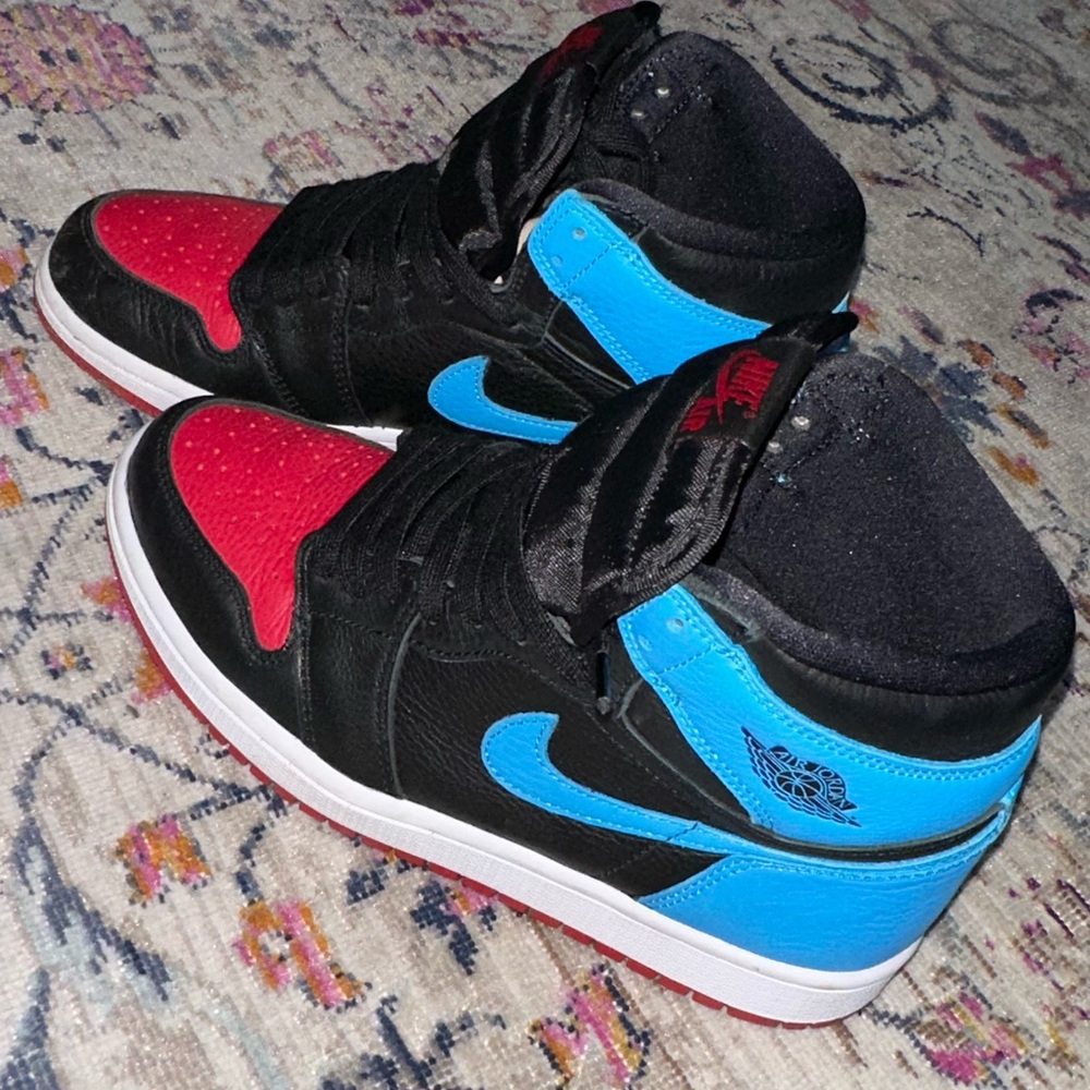 Powder blue & gym red retro Jordan ones